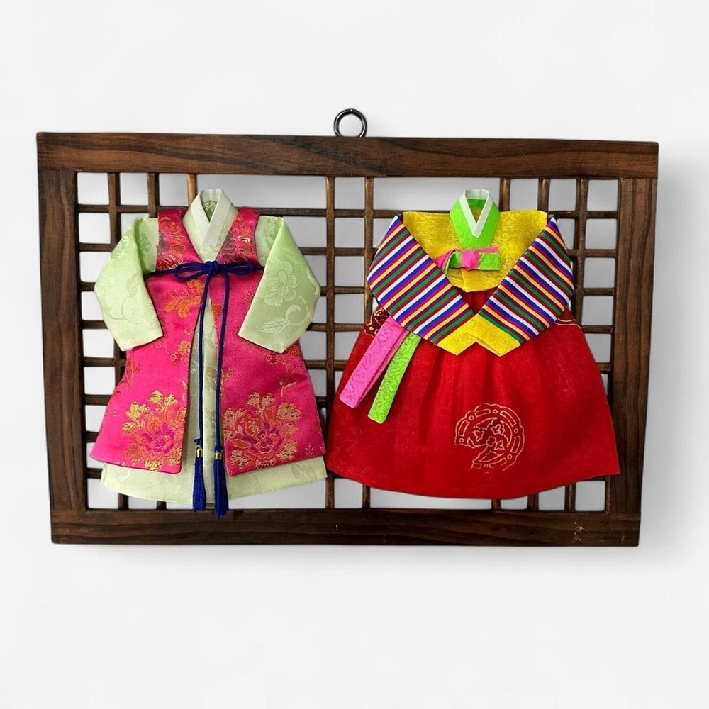 Korean Traditional Couple Hanbok Frame | Handmade Wall Art